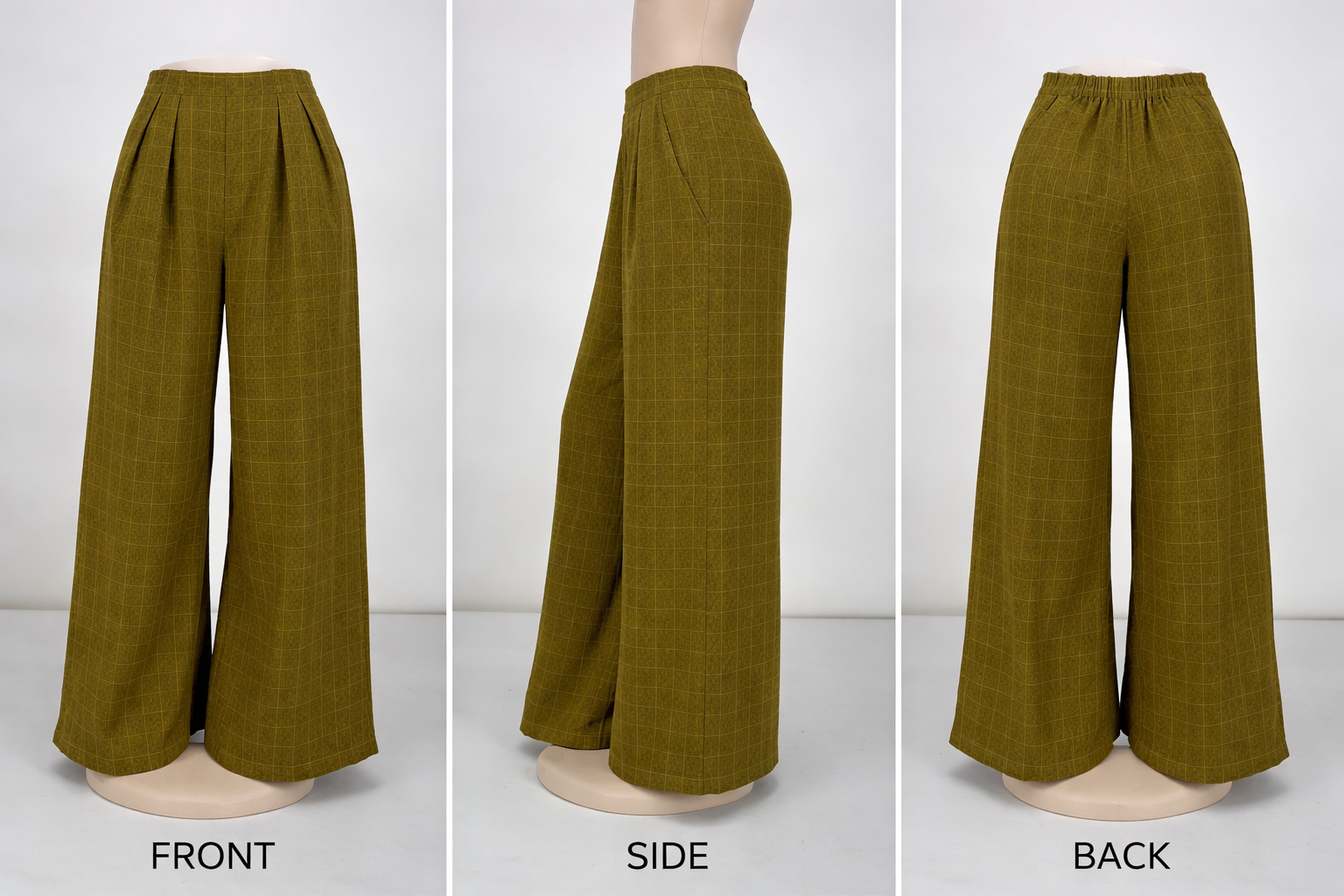 A-16129 High-Waist Wide-Leg Pants